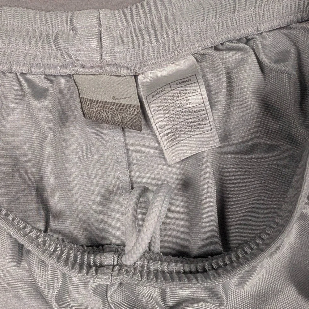 Vintage Nike Basketball Shorts Mens XL Silver Elastic Swoosh Shiny Dazzle Y2K